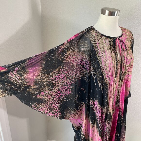 Diane Von Furstenberg DVF Fleurette Gossip Girl Serena Batwing Silk Boho Dress - Picture 11 of 16